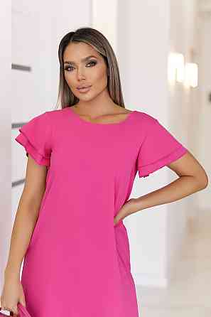 Платье летнее с воланами на плечах Fiesta Батал 50-52, Малиновый Киев