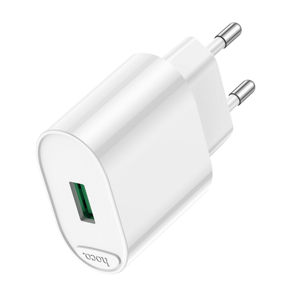 Мережевий зарядний пристрій HOCO C109A Fighter single port QC3.0 charger set 18W White Киев - изображение 3