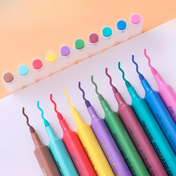 Набір маркерів 36 шт акрилові для малювання і творчості, Маркери для паперу, тканини, кераміки в пластиковому кейсі Кам'янець-Подільський