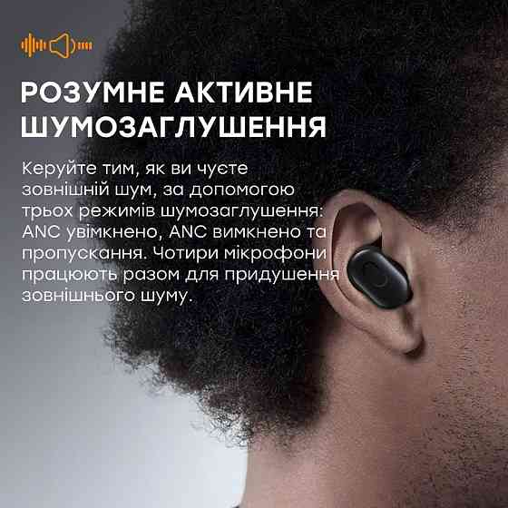 Бездротові навушники Choetech BH-T15 Black TWS, Bluetooth 5.2, ANC+ENC (43-00137) Київ