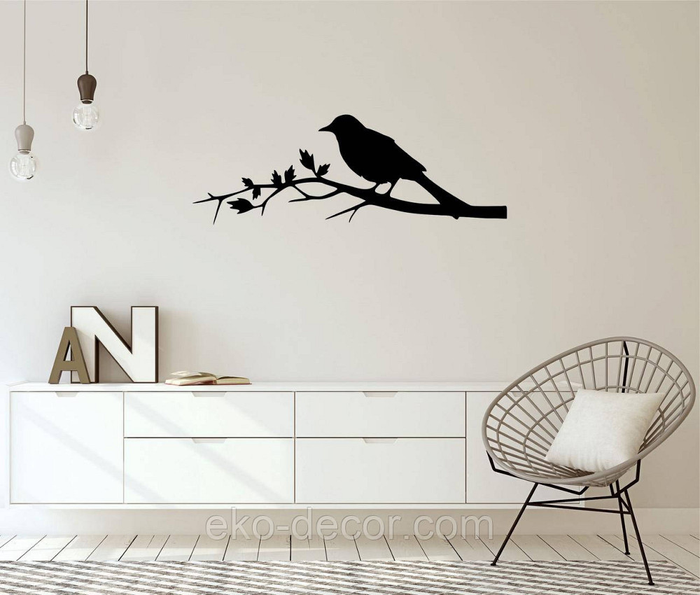 Декоративное настенное Панно «Птичка. Грач на ветке», Декор на стену Киев - изображение 6
