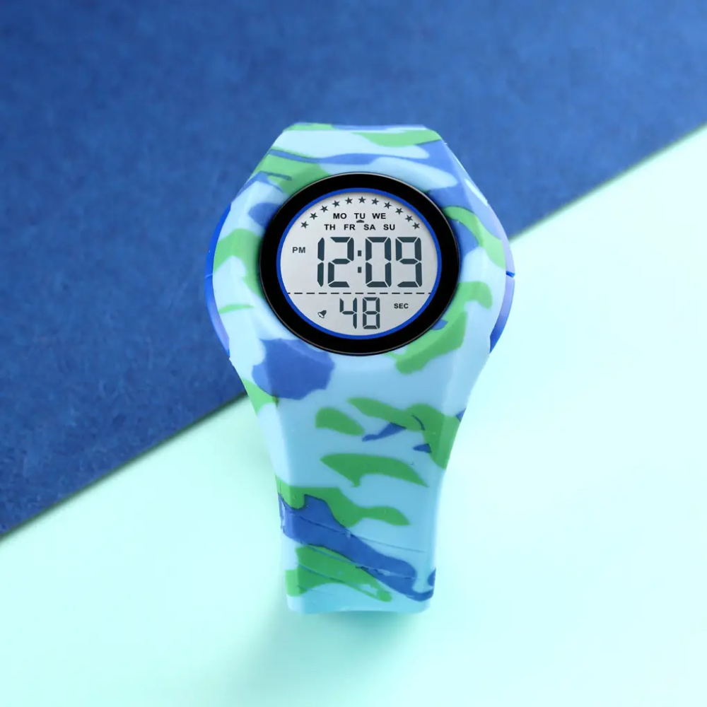 Дитячий спортивний годинник Skmei 1556 kids Блакитний камуфляж Вінниця - фото 5