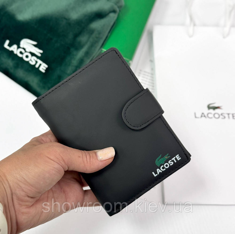 Мужское брендовое портмоне на застежке Lacoste (1721) Киев - изображение 2