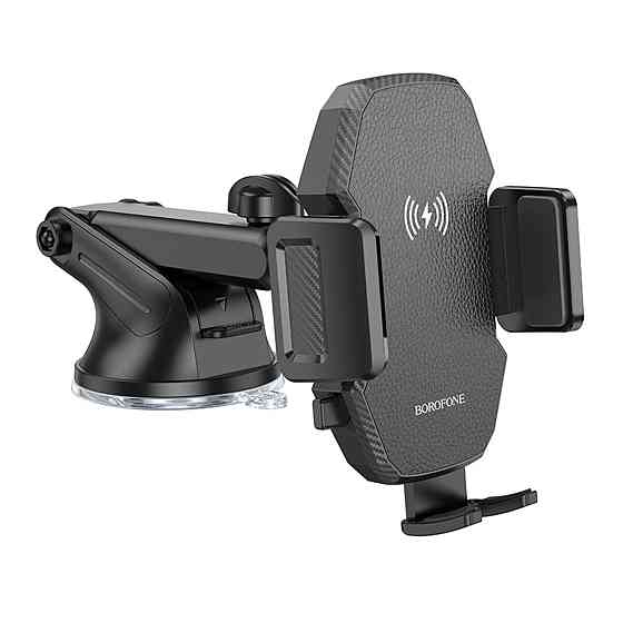 Тримач для мобiльного з БЗП BOROFONE BH214 Adelante wireless fast charging car holder(center console) Black (6941991109782) Київ