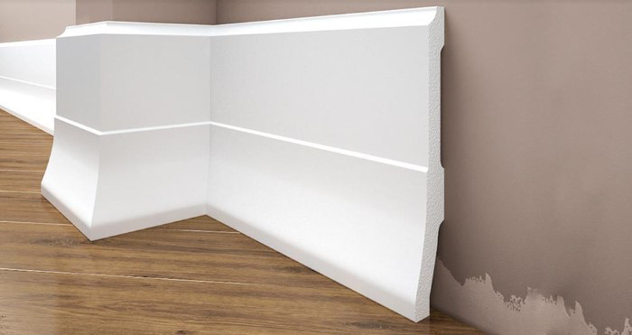 Плинтус под покраску из дюрополимера Элегант LPC - 35 (2,44м.п.) 160х25мм Днепр - изображение 1