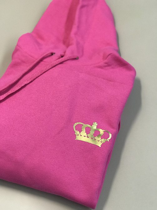 Толстовка жіноча/ худі малинового кольору із золотою короною. Чернівці - фото 1