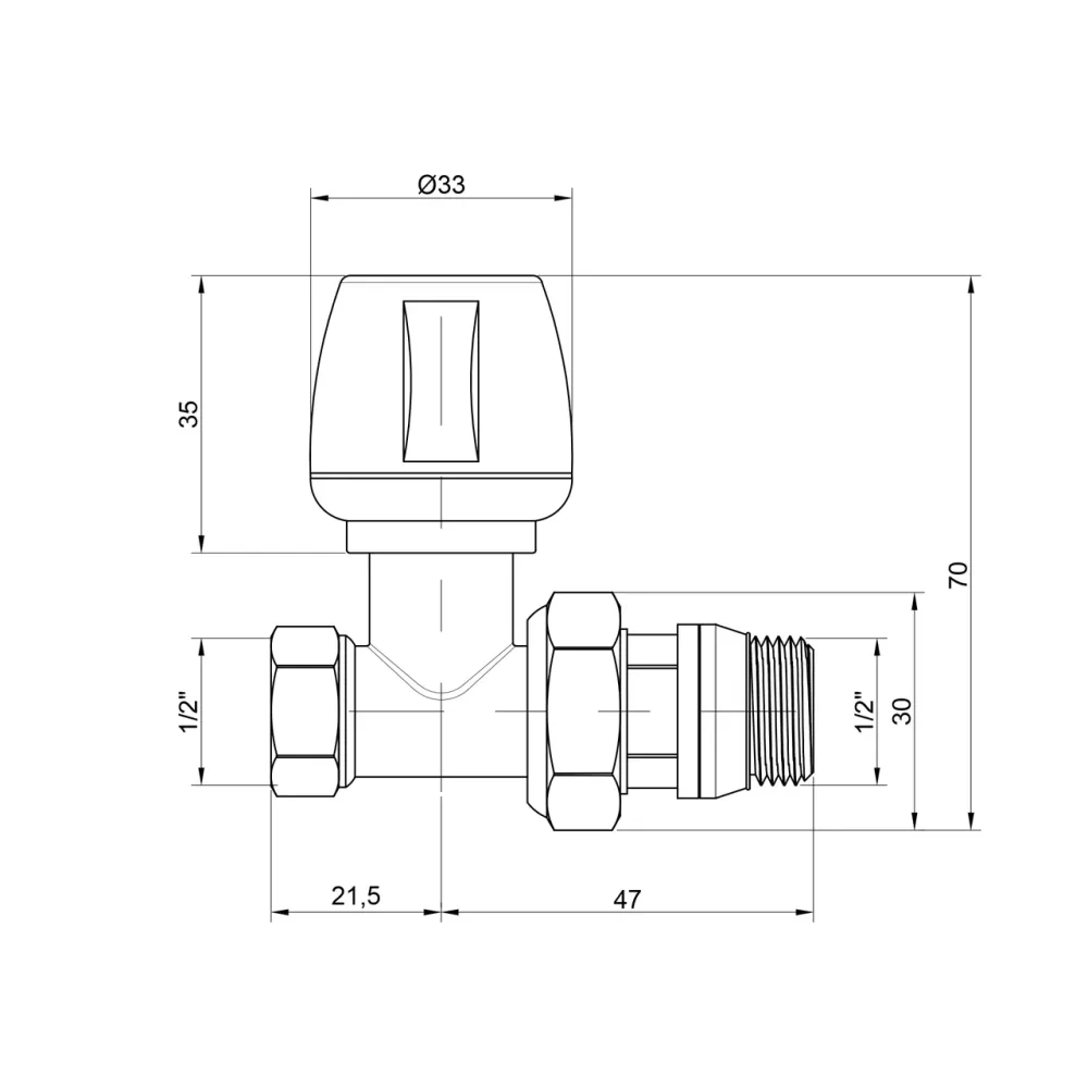 Кран радиаторный Icma 1/2