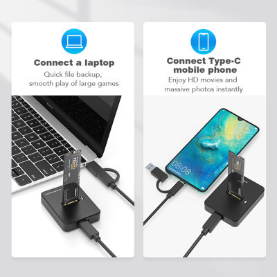 Док-станція для накопичувачів Gembird USB Type-C M.2 SATA NVME SSD (DD-U3M2) Вінниця - фото 6