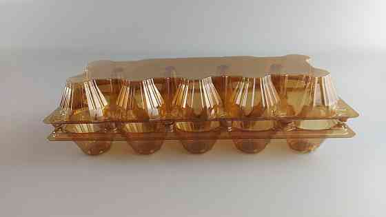 Упаковка для курячих яєць 10 осередків коричнева полегшена ПЕТ (50 шт) - тара для зберігання та транспортування Харків