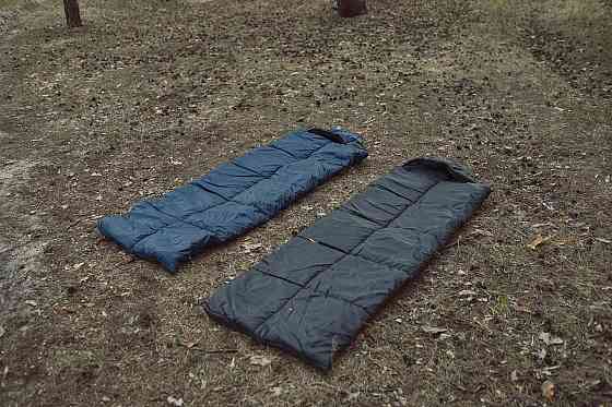 Зимовий водонепронекний спальний мішок синього кольору 220*100 на флісі з капюшоном для військовослужбовців   WAR Львів