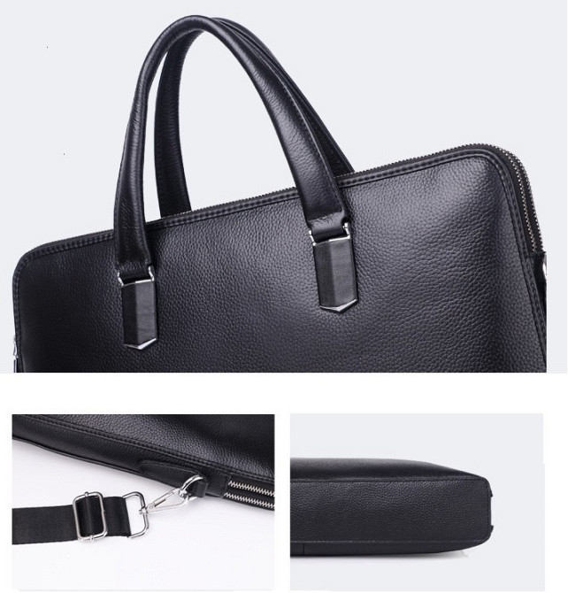 Кожаная мужская деловая сумка-портфель портфель для ноутбука черный Tiding Bag 64028 Киев - изображение 8
