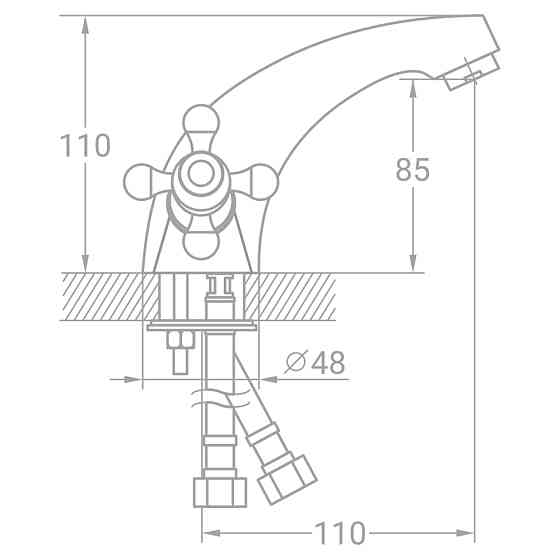 TAU Смеситель VD 1/2" для раковины литой на шпильке TAU (VD-2A161C) Киев