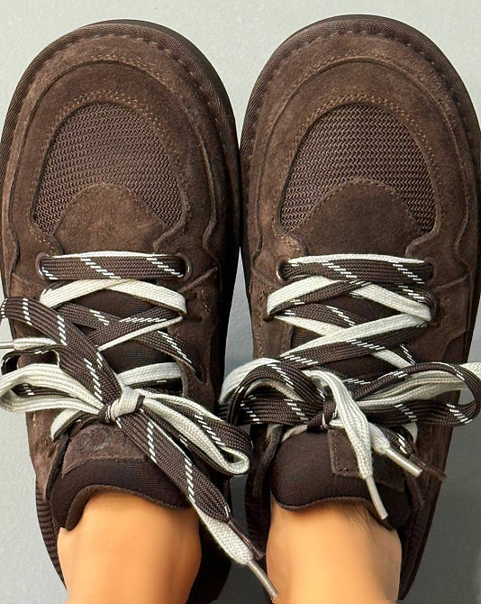 Кросівки жіночі Hengji 1517-6 замшеві з подвійною шнурівкою уггі коричневі, 39, 25 см Київ - фото 9