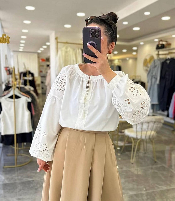 Женская стильная современная вышиванка 80% хлопок, 20% полиэстер 46 Одесса - изображение 1