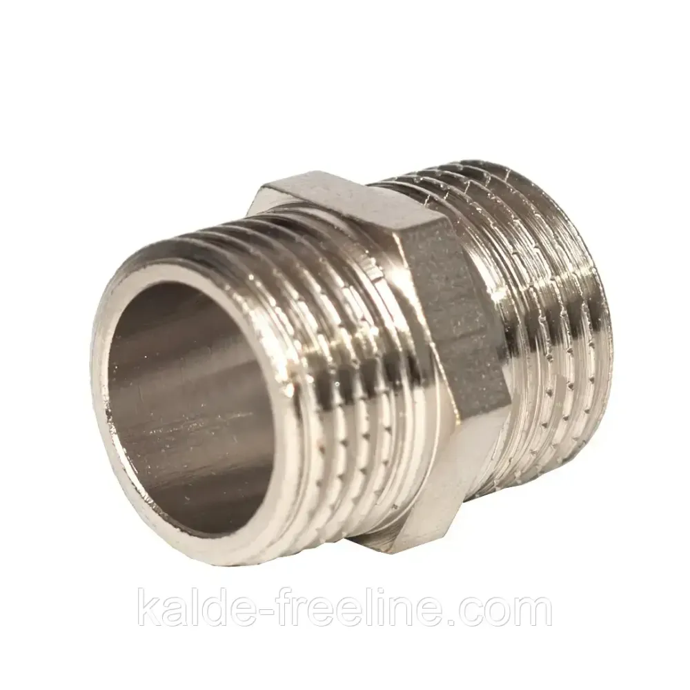 Перехідник ніпель 1/2"-1/2" П-П (нікель) Харків - фото 1