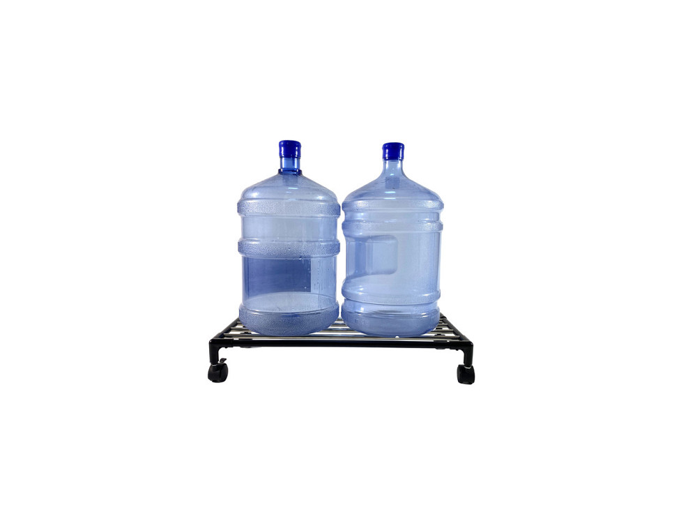 Подвійна підставка під 2 сулії з водою на колесах Bibi Duet, металева, чорна. Під бутільовану воду є Бориспіль - фото 9