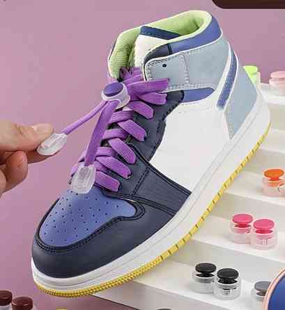 Шнурки еластичні без зав'язок з пластиковими фіксаторами Фіолетовий Смела