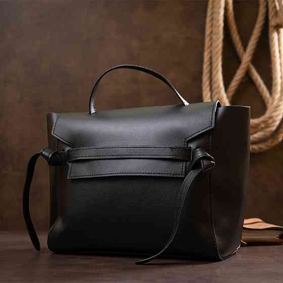 Сумка с клапаном из кожзаменителя Vintage sale_14949 Черная Киев