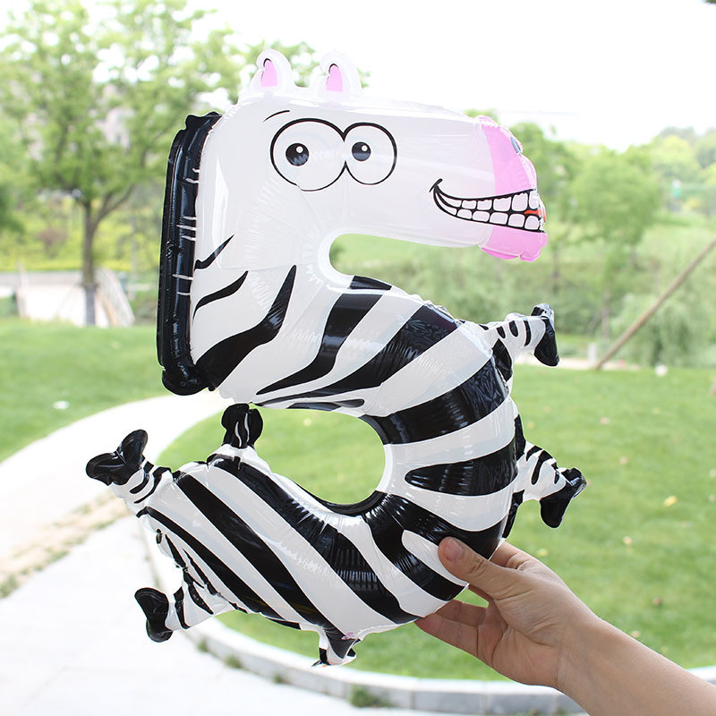 Шарик цифра 5 Зебра 16 дюймов разноцветный Киев - изображение 3