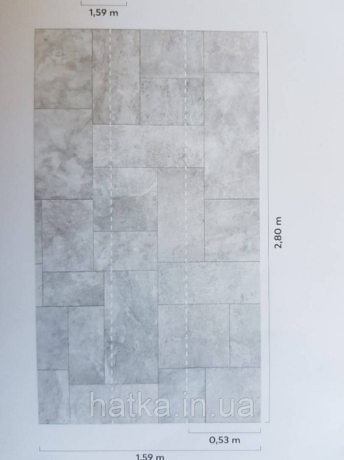 Обои виниловые Grandeco One roll one motif 2 MO6101 панно 3д лофт под плитку под мрамор серый бежевый Киев - изображение 2