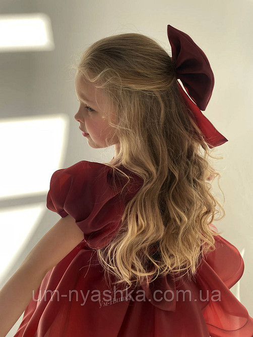 Бордовое платье пышное из шифона с бантом Кривой Рог - изображение 6