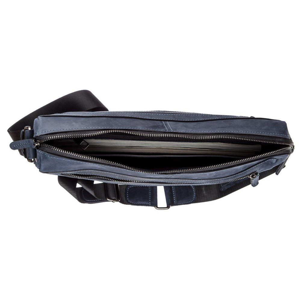 Ділова чоловіча шкіряна сумка на плече SHVIGEL 11249 Синя Київ - фото 1