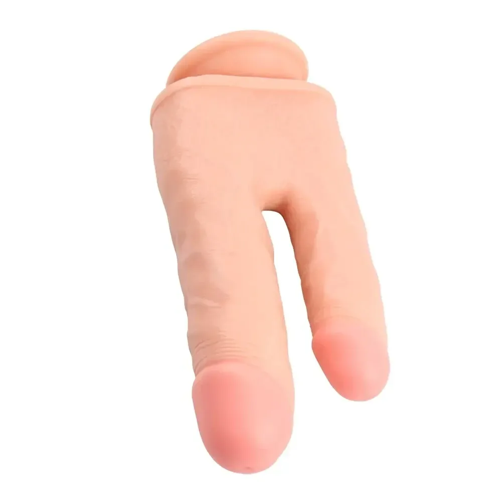 Фаллоимитатор двойной с мошонкой Chisa Ballsy Super Cock Bromeo # 02 на присоске, телесный Sex Aura Киев - изображение 3