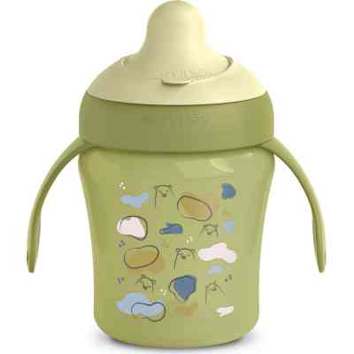 Поильник-непроливайка Suavinex Bear Family чашка с носиком, 200 мл +6 мес. зеленая (402643) Винница