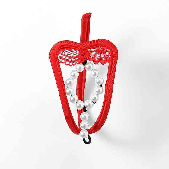 Стрінги чоловічі без лямок з намистинками one size червоний Київ