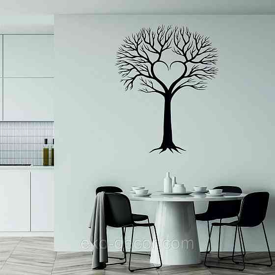 Декоративне настінне Панно «Дерево», Декор на стіну 90*72 см, Чорний Київ