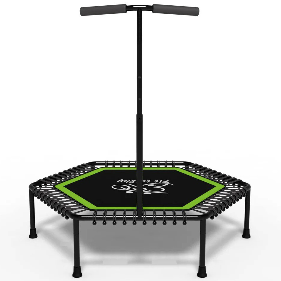 Батут спортивний домашній FitToSky 127 см з ручкою для фітнесу Зелений Київ - фото 3