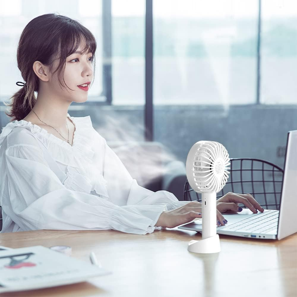 Портативний ручний вентилятор-зволожувач Humidifying Fan V9 на акумуляторі Міні-кондиціонер із розпиленням води, Білий Київ - фото 7
