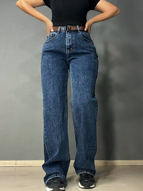 Джинсы женские Vanver 8230 палаццо широкие с ремнем синие, синий, 30, 30, 81 см, 105 см Одесса - изображение 1