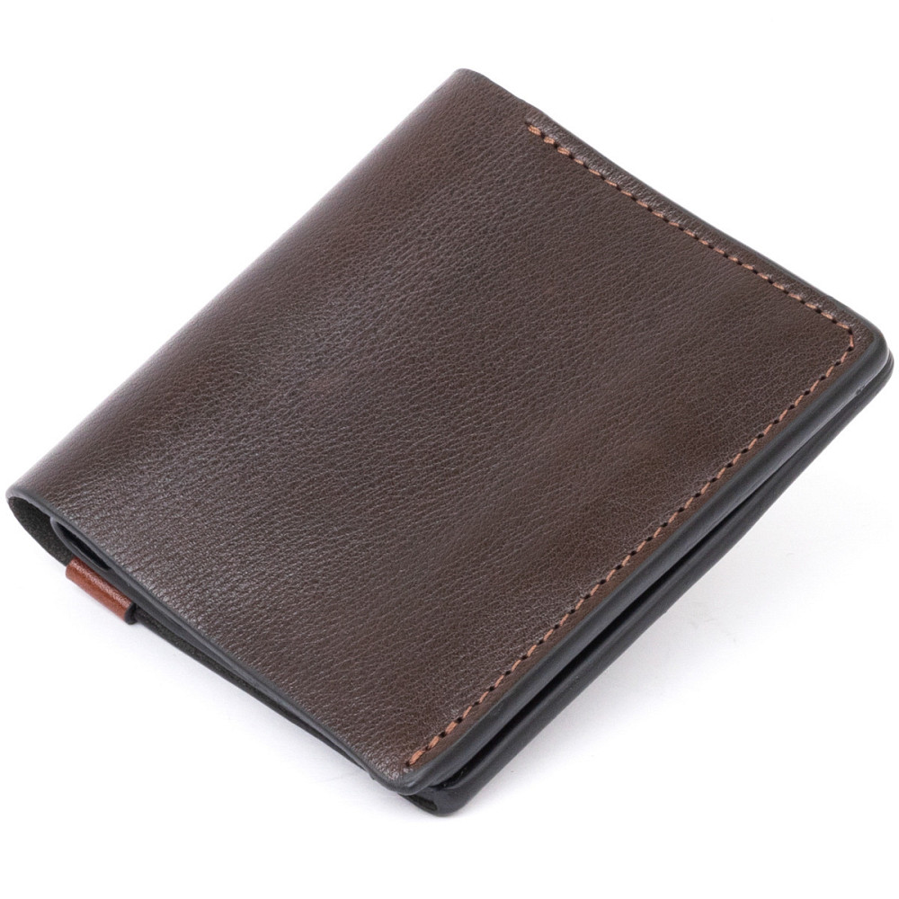 Вертикальне портмоне-кредитниця комбі в гладкій шкірі Коричневе (GRANDE PELLE) Київ - фото 6