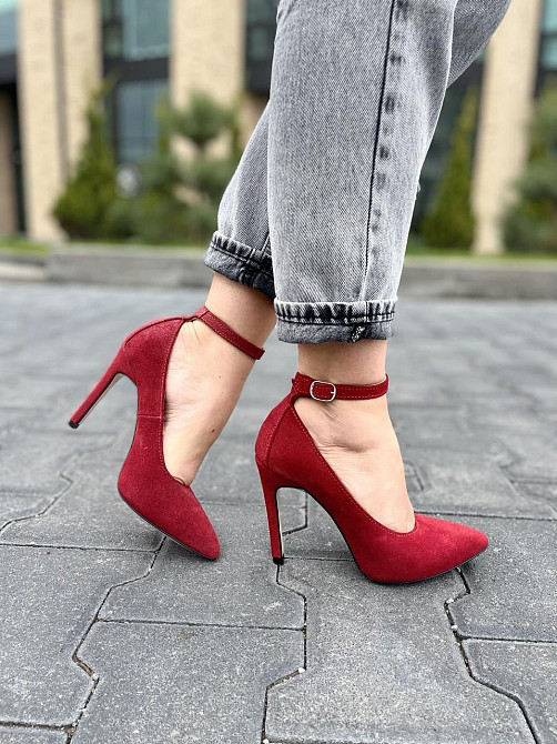 Nivelle Туфлі жіночі NIVELLE червоні натуральна замша 36р. каблук 10см. (1769/10502-10512) Коломыя - изображение 8