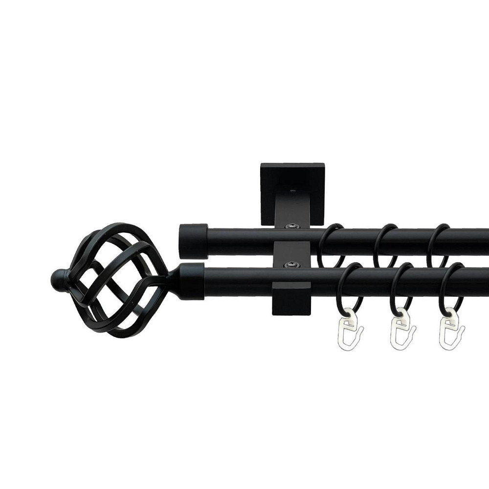 Карниз Orvit Ажур металевий дворядний техно гладка труба кільце металеве Чорний Оксамит 19\19 мм 160 см (00-00026648) Львів - фото 1