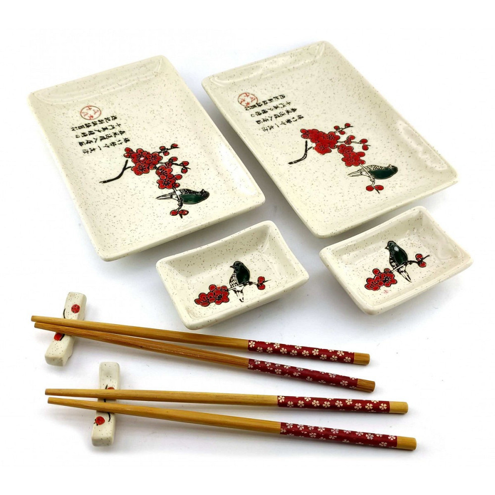 Сервиз для восточной кухни для суши 2 персоны Птица на ветке Киев - изображение 1