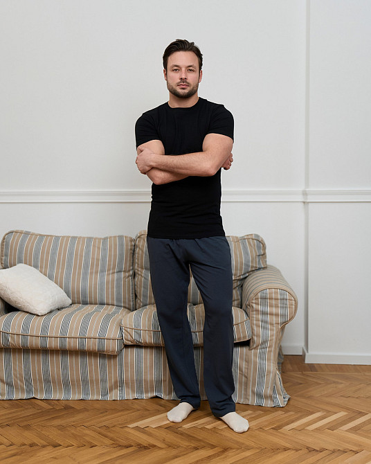 Чоловічі піжамні штани — однотонні без манжету Tom John 2003Ш M Київ - фото 2