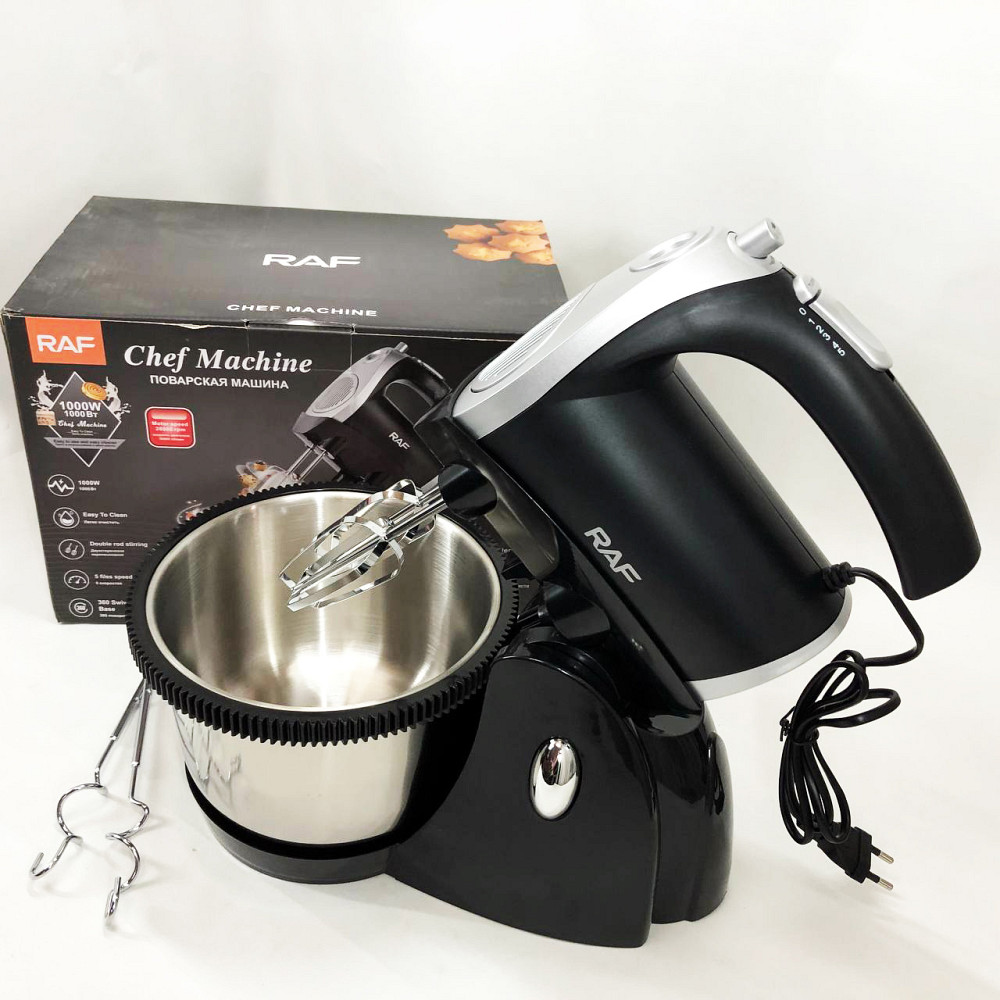 Стаціонарний міксер з чашею RAF R.6662 1000 Вт 3 л, Міксер ручний кухонний для приготування їжі UF-33 Івано-Франківськ - фото 10