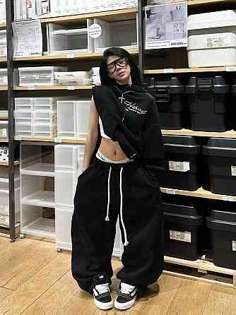 Женский стильный повседневный оверсайз-костюм  тринитка на флісі Одесса