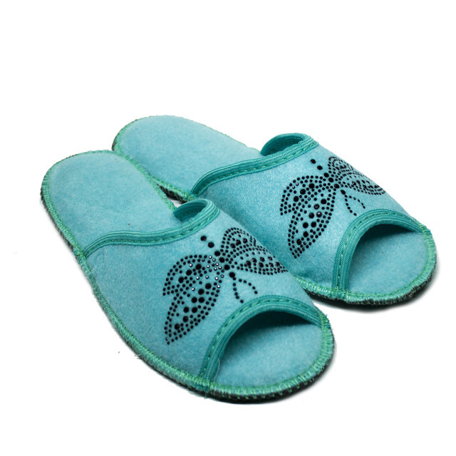 Капці жіночі відкриті паркетні повсть PaGo "Стрікоза" Бірюза Тихоході Одеса - фото 4