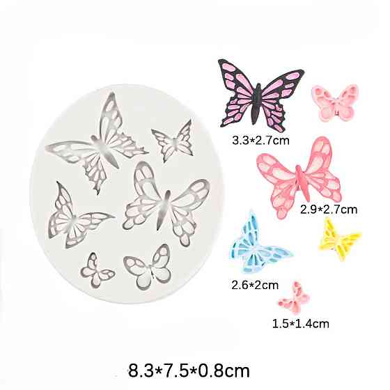 Молд силиконовый Бабочки 83 на 75 мм серый Киев