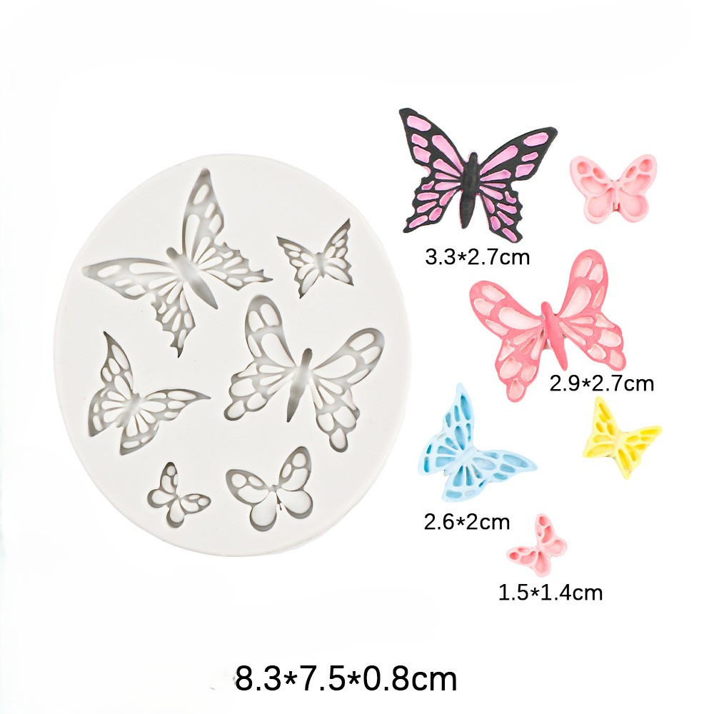 Молд силиконовый Бабочки 83 на 75 мм серый Киев - изображение 2