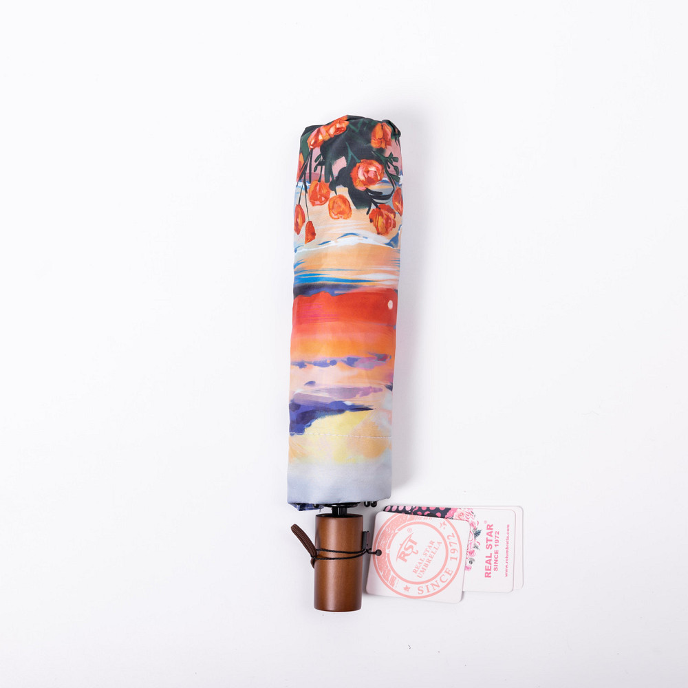 Зонт механический элегантный с принтом прочный надежный из полиэстера диаметр 100 см HP-23-14ML Киев - изображение 3