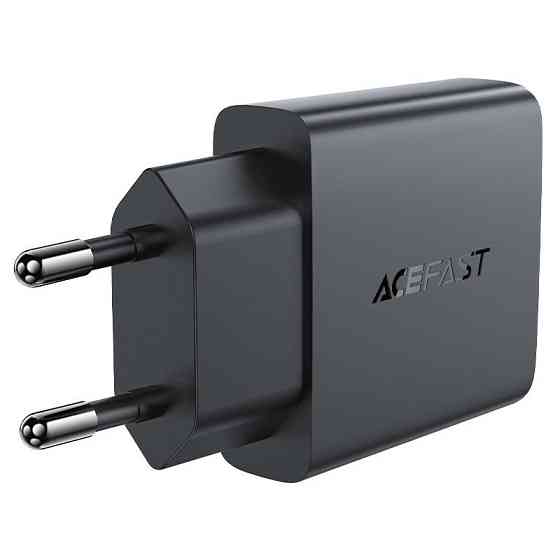 Мережевий зарядний пристрій ACEFAST A69 PD30W GaN (USB-A+USB-C) ultra-thin charger Black Одеса