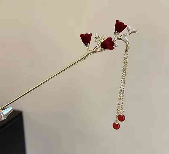 Шпилька-паличка для волосся "Троянда" 160 мм Сміла