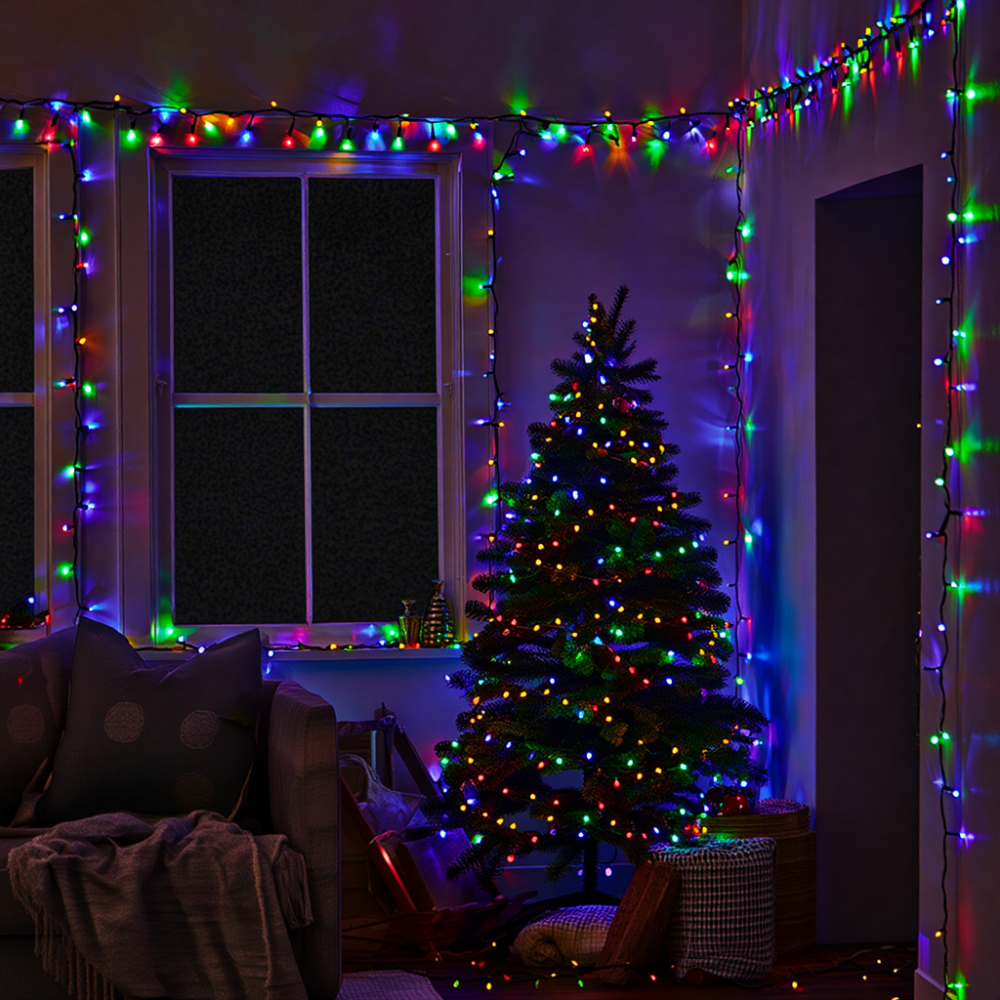 Гірлянда Різдвяна фея вулична 50 (м) 500 LED чорний провід Мультиколір CF500L50MBML Київ - фото 6