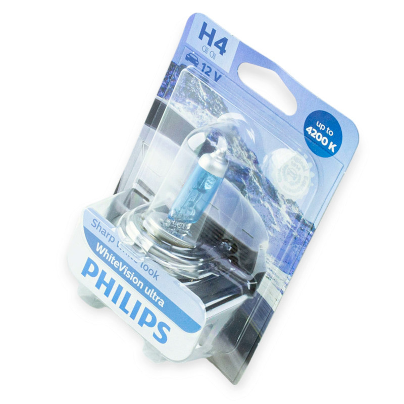 Автолампа 12V 60, 55 (43) PHILIPS White Vision Ultra 60% 4200K H4 Мукачево - фото 1