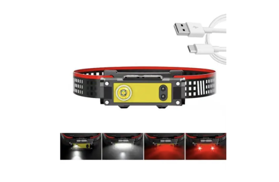 Налобный фонарь BL-T124-ХРЕ+COB, Белый, Красный, Sensor, 1x18650, Type-C Днепр