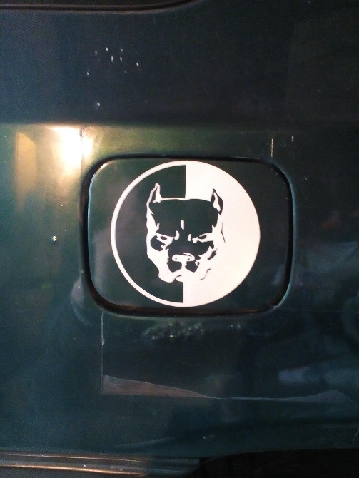 Наклейка на авто Питбуль большая Белая светоотража Киев - изображение 8